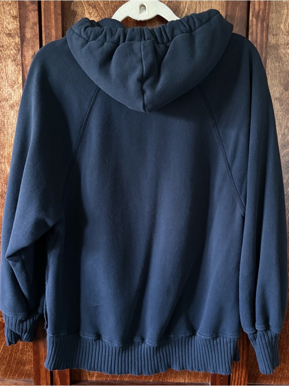 American Eagle Side Slit Hoodie Scuba Style Women's Size S Black - Picture 7 of 8